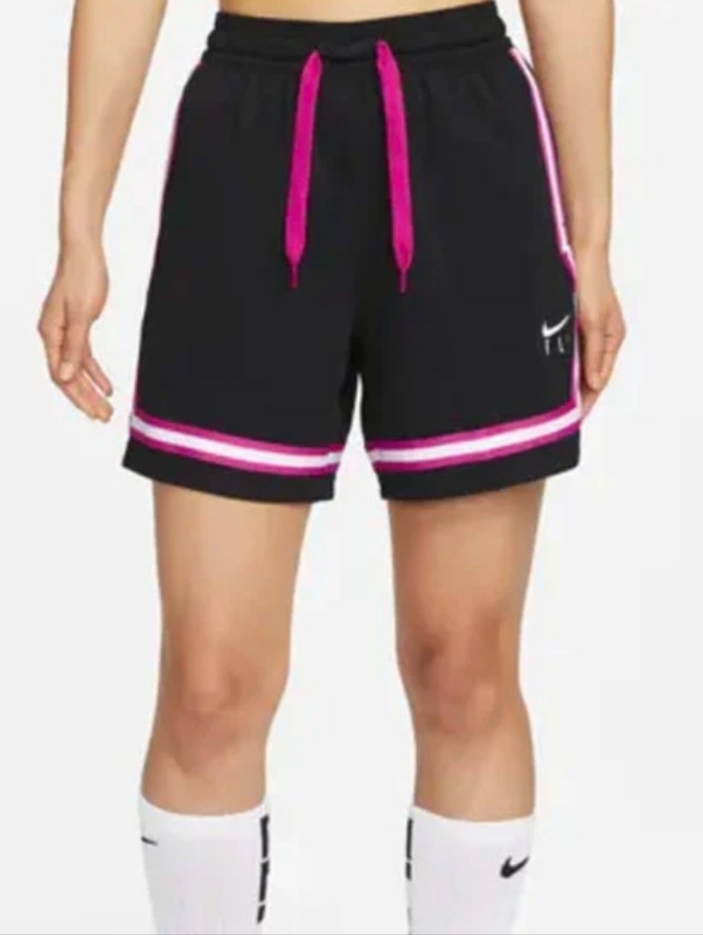 Nike Dri Fit Basketball Shorts Black Pink Trim Size L